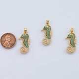 18K Gold PVD Seahorse sea horse charm - Tarnish Resistant