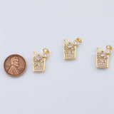 18K Gold PVD Drinks Cup with ice cube charm - Tarnish Resistant