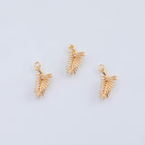 18K Gold PVD Leaf Feather charm - Tarnish Resistant