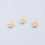 18K Gold pvd Paw charm dog paw print pet cat 12x15mm charm - Tarnish Resistant