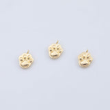 18K Gold PVD Paw charm dog paw print pet cat 12x15mm charm - Tarnish Resistant