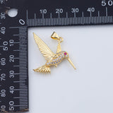 18K Gold PVD 18K Gold PVD hummingbird charm 27x24mm - Tarnish Resistant