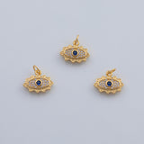 18K Gold PVD Evil Eye Charm 12x15mm Pendant Charms - Tarnish Resistant