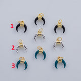 18K Gold PVD horn charms enamel 12x12mm pendant charms - Tarnish Resistant
