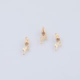 18K Gold PVD rose charm 6x17mm birth month flower rose pendant charms - Tarnish Resistant