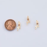 18K Gold PVD rose charm 6x17mm birth month flower rose pendant charms - Tarnish Resistant