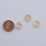 18K Gold PVD Clear Moon Star Charm 12mm Mother of Pearl Celestial Star Crescent Moon Open Pendant | AA685 - Tarnish Resistant