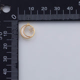 18K Gold PVD Clear Moon Star Charm 12mm Mother of Pearl Celestial Star Crescent Moon Open Pendant | AA685 - Tarnish Resistant