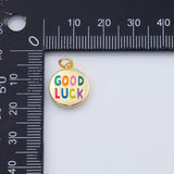 18K Gold PVD Good luck charm double sided 13mm charm pendant charms - Tarnish Resistant