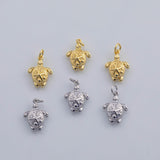18K Gold PVD turtle charm sea turtles 12x16mm starfish ocean beach animal gold & | ag-886 charms - Tarnish Resistant