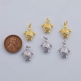 18K Gold PVD turtle charm sea turtles 12x16mm starfish ocean beach animal gold & | ag-886 charms - Tarnish Resistant