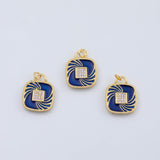 18K Gold PVD Blue celestial charm planet comet shooting star 17mm charm pendant charms - Tarnish Resistant