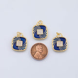 18K Gold PVD Blue celestial charm planet comet shooting star 17mm charm pendant charms - Tarnish Resistant
