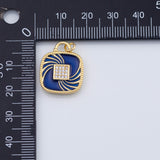18K Gold PVD Blue celestial charm planet comet shooting star 17mm charm pendant charms - Tarnish Resistant