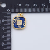 18K Gold PVD Blue celestial charm planet comet shooting star 17mm charm pendant charms - Tarnish Resistant