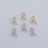 18K Gold pvd Breast cancer ribbon charm 9x16mm 22k charms pendant charms - Tarnish Resistant