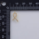 18K Gold PVD Breast cancer ribbon charm 9x16mm 22k charms pendant charms - Tarnish Resistant