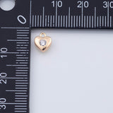 18K Gold PVD Small Heart Charm 6mm Pendant Charms - Tarnish Resistant