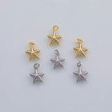 18K Gold PVD Starfish Star Fish Ocean Sea Animal Charm in Gold & | AG-836 11x15mm - Tarnish Resistant