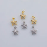 18K Gold pvd Starfish Star Fish Ocean Sea Animal Charm in Gold & | AG-836 11x15mm - Tarnish Resistant