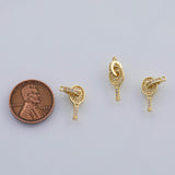 18K Gold PVD Tennis pickle ball racket connector racquet charm pickleball with sport component 8x20mm - Tarnish Resistant
