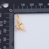 18K Gold PVD Flying Fish Bird charm 12x21mm flying - Tarnish Resistant