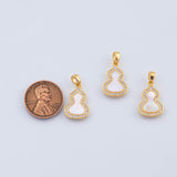 18K Gold PVD Gourd Mother of Pearl Charm 12x18mm Charm Pendant Charms - Tarnish Resistant