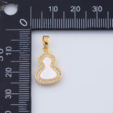 18K Gold PVD Gourd Mother of Pearl Charm 12x18mm Charm Pendant Charms - Tarnish Resistant