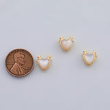 18K Gold PVD Deer Reindeer Bead 10x11mm Drilled Both Ways Mother of Pearl Face - Tarnish Resistant