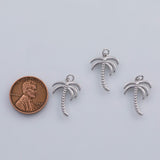 18K Gold PVD Palm tree charm 14x20mm beach ocean charm pendant charms - Tarnish Resistant