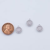 18K Gold PVD flower charm sunflower charm 10mm white sunburst pendant charms - Tarnish Resistant