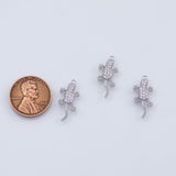 18K Gold PVD gecko lizard charm 9x20mm white charm with multicolor s pendant charms - Tarnish Resistant