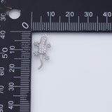 18K Gold PVD gecko lizard charm 9x20mm white charm with multicolor s pendant charms - Tarnish Resistant