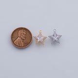 18K Gold PVD halo star charm 12mm pendant charms - Tarnish Resistant