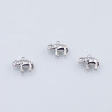 18K Gold PVD Elephant Charm 3D 9x15mm White Charm s Pendant Charms - Tarnish Resistant