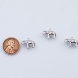 18K Gold PVD Elephant Charm 3D 9x15mm White Charm s Pendant Charms - Tarnish Resistant
