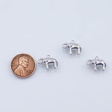 18K Gold PVD Elephant Charm 3D 9x15mm White Charm s Pendant Charms - Tarnish Resistant