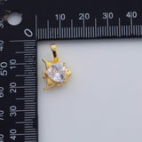 18K Gold PVD angel fish sun fish tropical fish ocean sea animal charm in gold & | ag-836 11x15mm - Tarnish Resistant