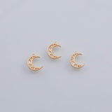 18K Gold PVD Moon Charm Mother of Pearl Charm 11x13mm Pendant Charms 1 piece per order - Tarnish Resistant