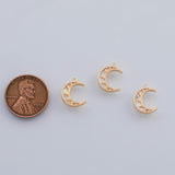 18K Gold PVD Moon Charm Mother of Pearl Charm 11x13mm Pendant Charms 1 piece per order - Tarnish Resistant