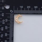 18K Gold PVD Moon Charm Mother of Pearl Charm 11x13mm Pendant Charms 1 piece per order - Tarnish Resistant