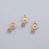 18K Gold PVD Dangly Lock Charm 10x16mm Mother of Pearl Charm Pendant Charms - Tarnish Resistant