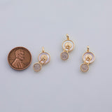 18K Gold PVD Dangly Lock Charm 10x16mm Mother of Pearl Charm Pendant Charms - Tarnish Resistant