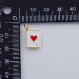 18K Gold PVD Poker cards ace 10x13mm Bar s Gold Charms - Tarnish Resistant