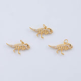 18K Gold PVD Dinosaur T-Rex charm - Tarnish Resistant