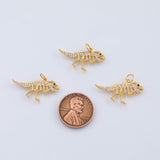 18K Gold PVD Dinosaur T-Rex charm - Tarnish Resistant