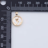 18K Gold PVD Mother of pearl rose flower charm - Tarnish Resistant