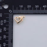 18K Gold PVD Heart Lobster Clasp charm - Tarnish Resistant