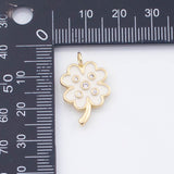 18K Gold PVD Black enamel Clover charm - Tarnish Resistant