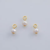 18K Gold PVD Real Freshwater Pearl charm - Tarnish Resistant